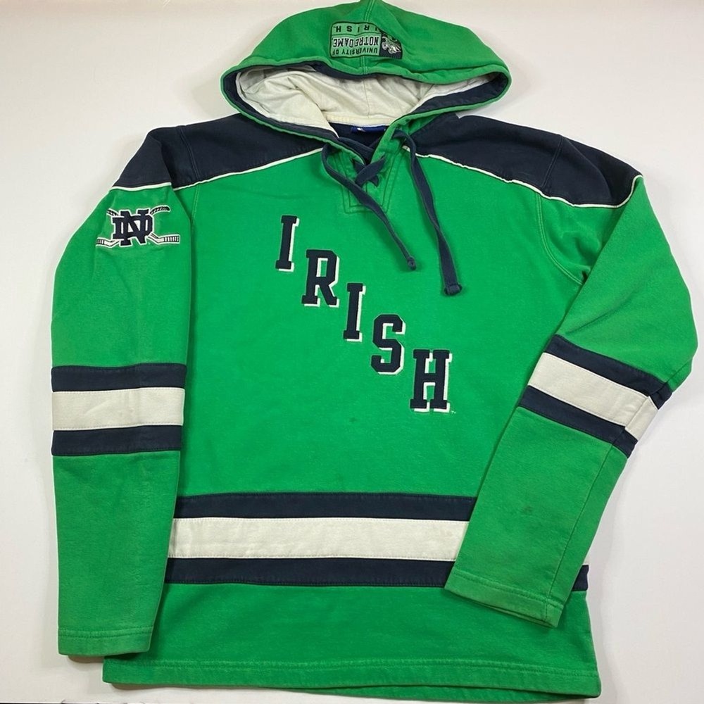 Champion Green and Navy 'Irish' Hooded Sweatshirt